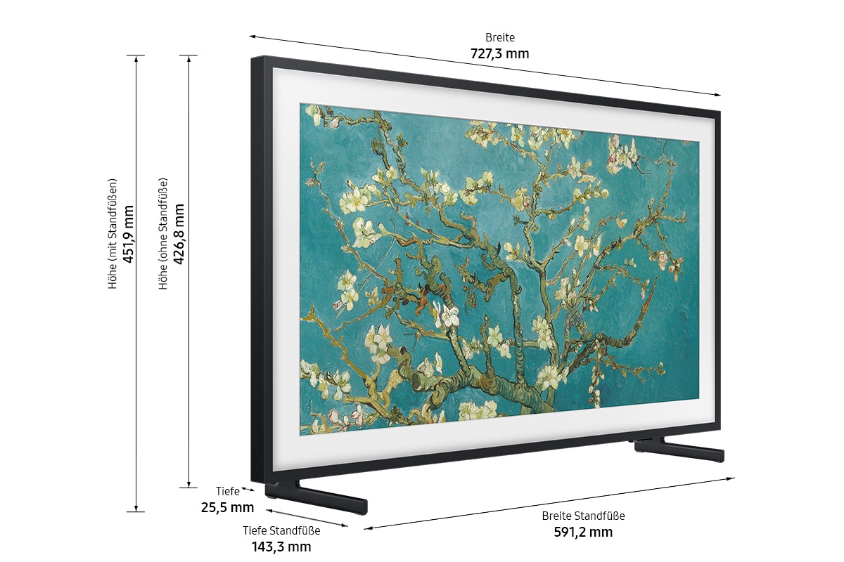 GQ32LS03CBU 32" QLED 4K The Frame LS03C (2023) Dimensionen