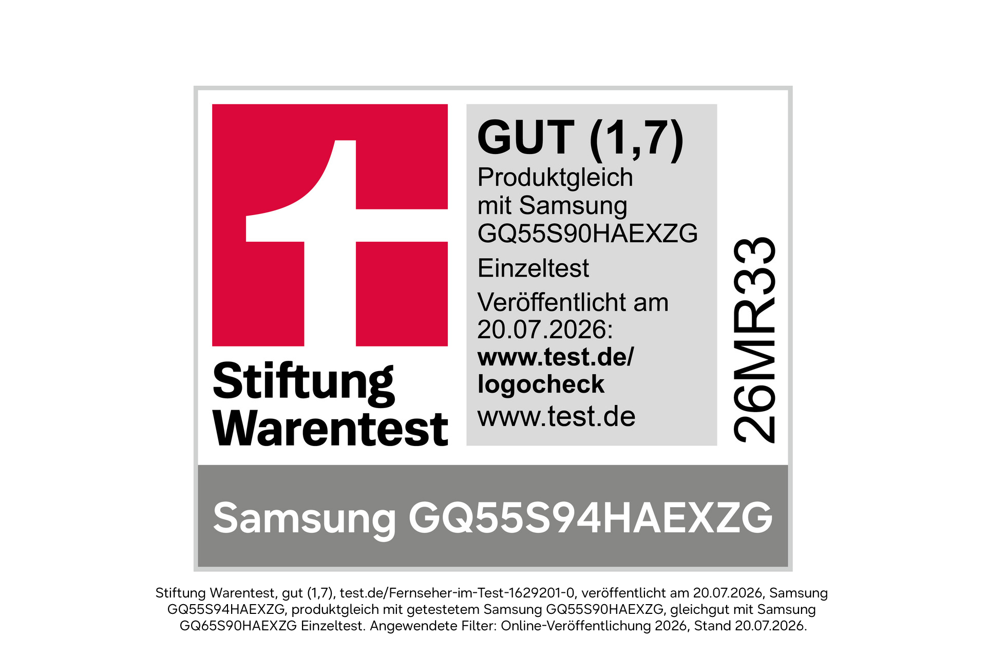 55" OLED S94H 4K Samsung Vision AI Smart TV (2026) Graphite