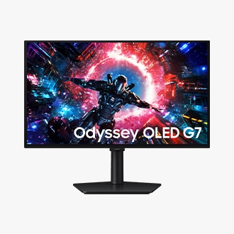 27 Inch Odyssey OLED G7 G70SH 4K 165Hz Gaming Monitor Front Black 