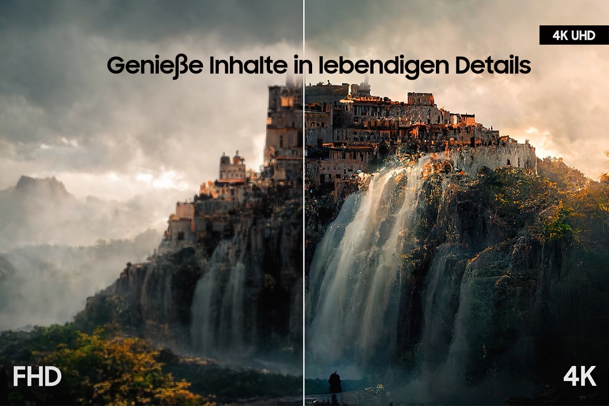4K UHD, um Inhalte in lebendigen Details zu genießen.