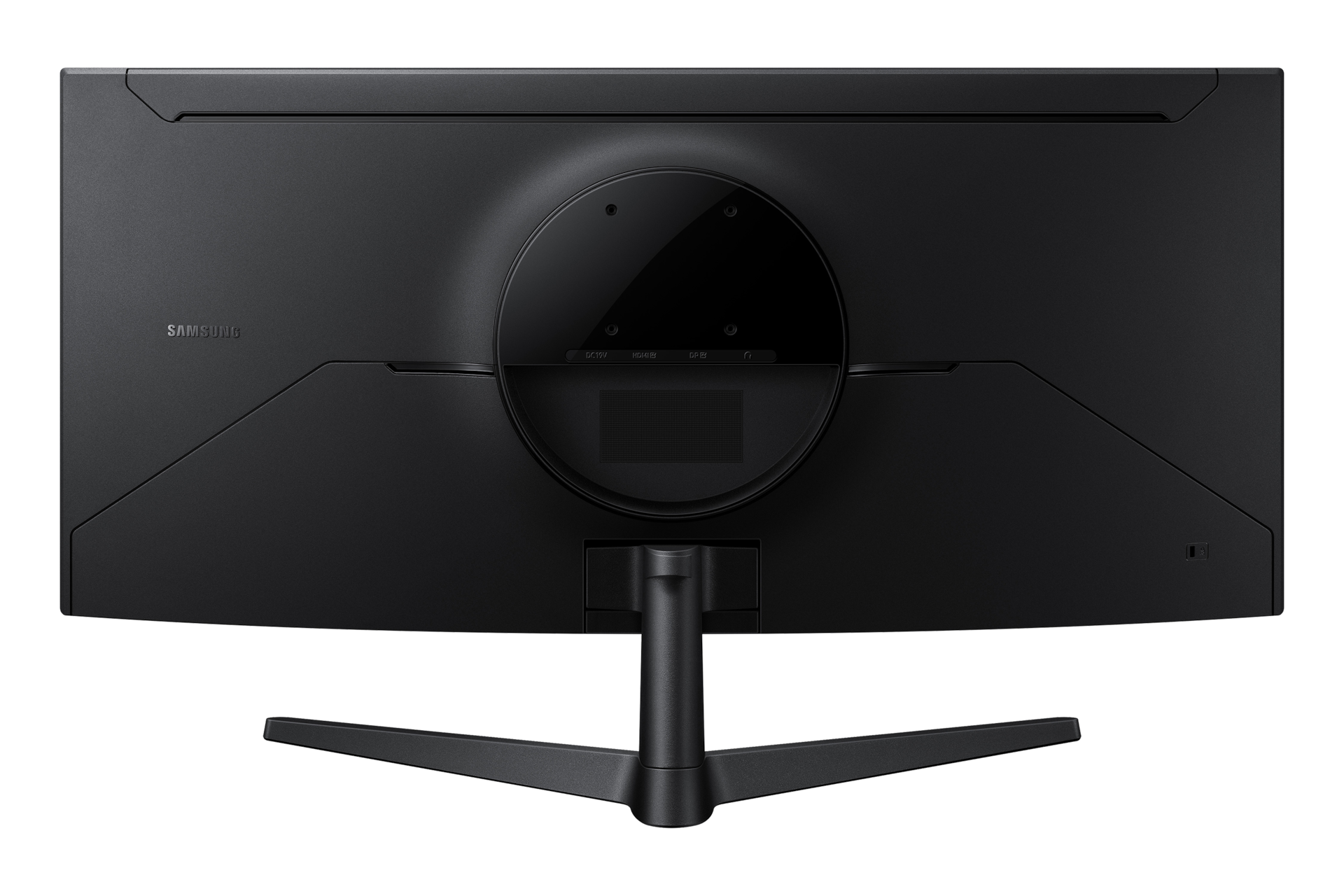 Zu sehen ist ein 34 Zoll großer Samsung ViewFinity S5 S55GH von hinten.
