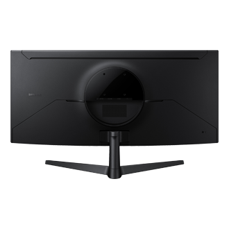 Zu sehen ist ein 34 Zoll großer Samsung ViewFinity S5 S55GH von hinten.