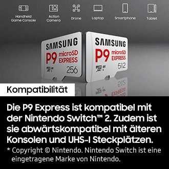 P9 Express microSDXC™ Express UHS-I Speicherkarte - 256 GB Weiß