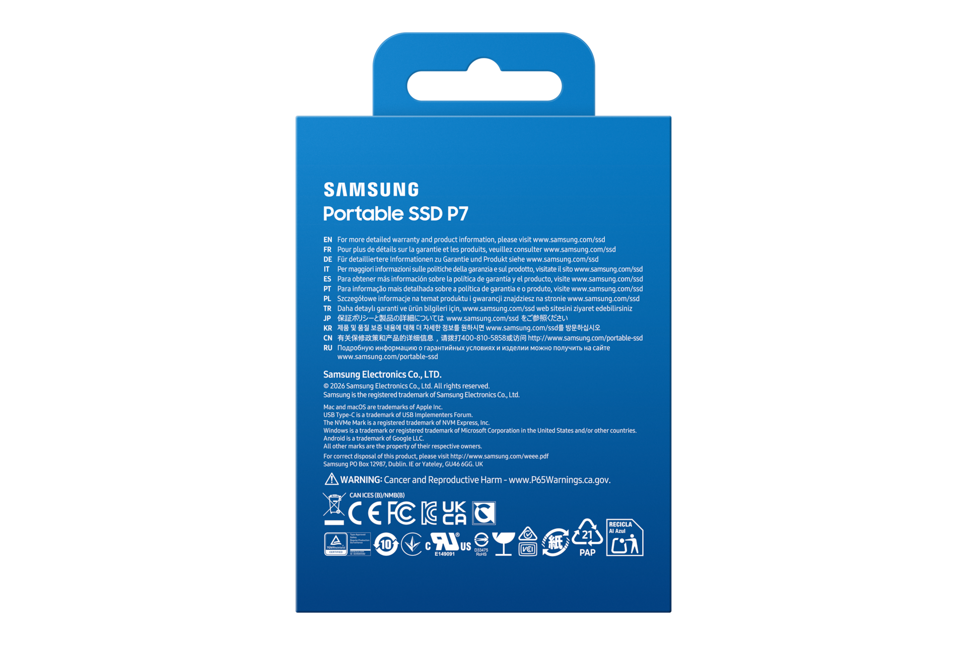 P7 Portable SSD PKG-Back Black 