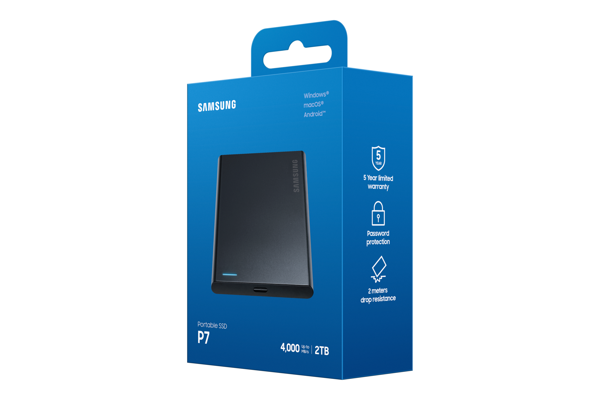 P7 Portable SSD PKG-R-Perspective Black 