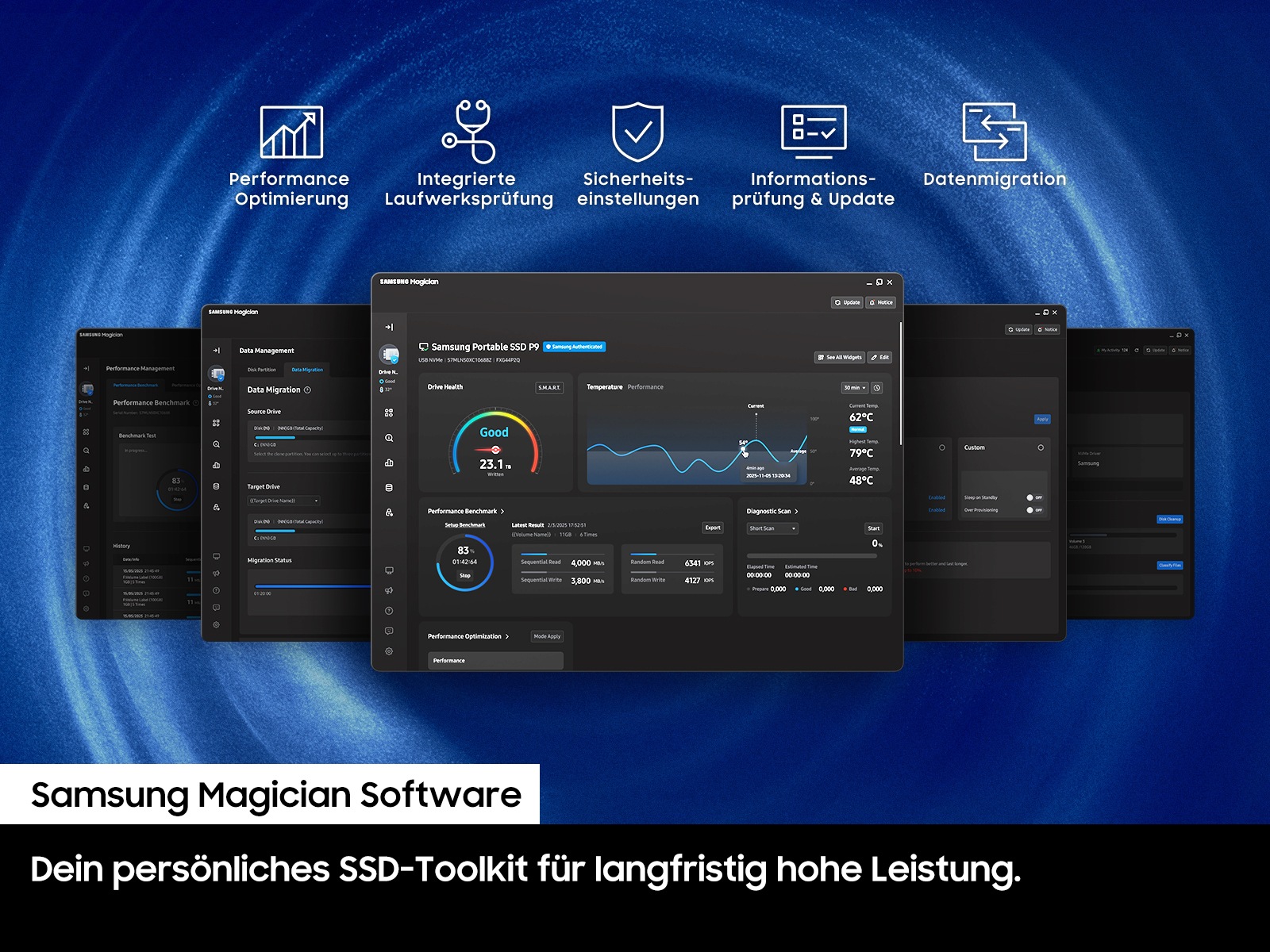 Portable SSD P9 USB4 Gen 3x2 - 2 TB Schwarz