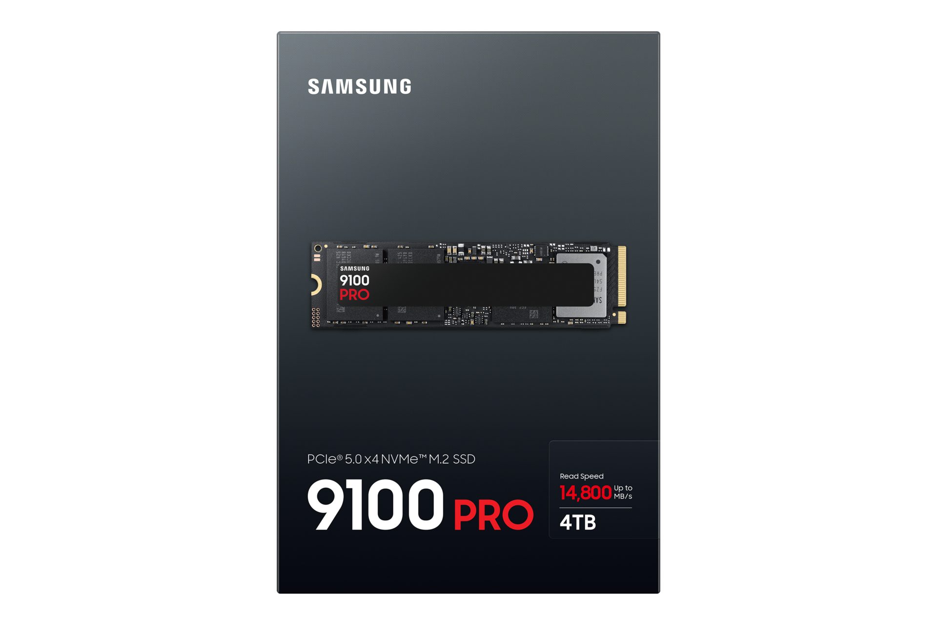 9100 PRO PCIe® 5.0 NVMe™ M.2 SSD  - 4 TB PKG-Front Black 