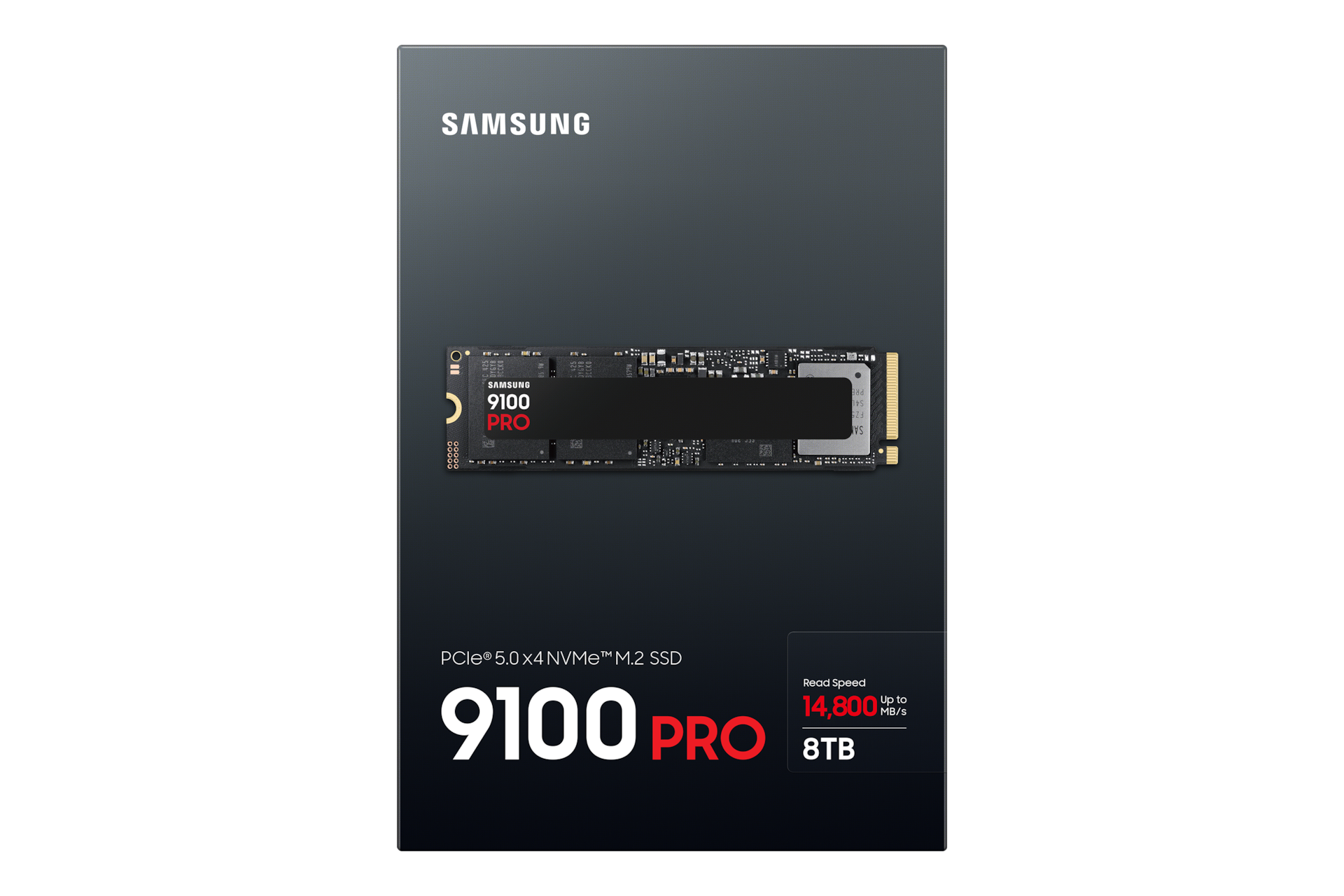 9100 PRO PCIe® 5.0 NVMe™ M.2 SSD  - 8 TB PKG-Front Black 