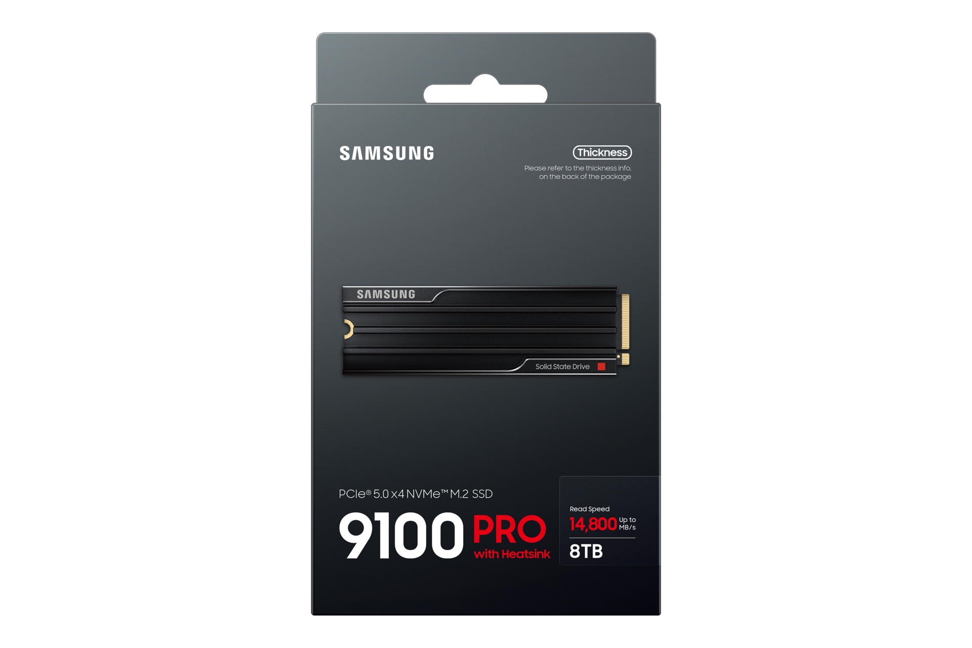 NVMe™ SSD 9100 PRO with Heatsink PKG-Front Black 