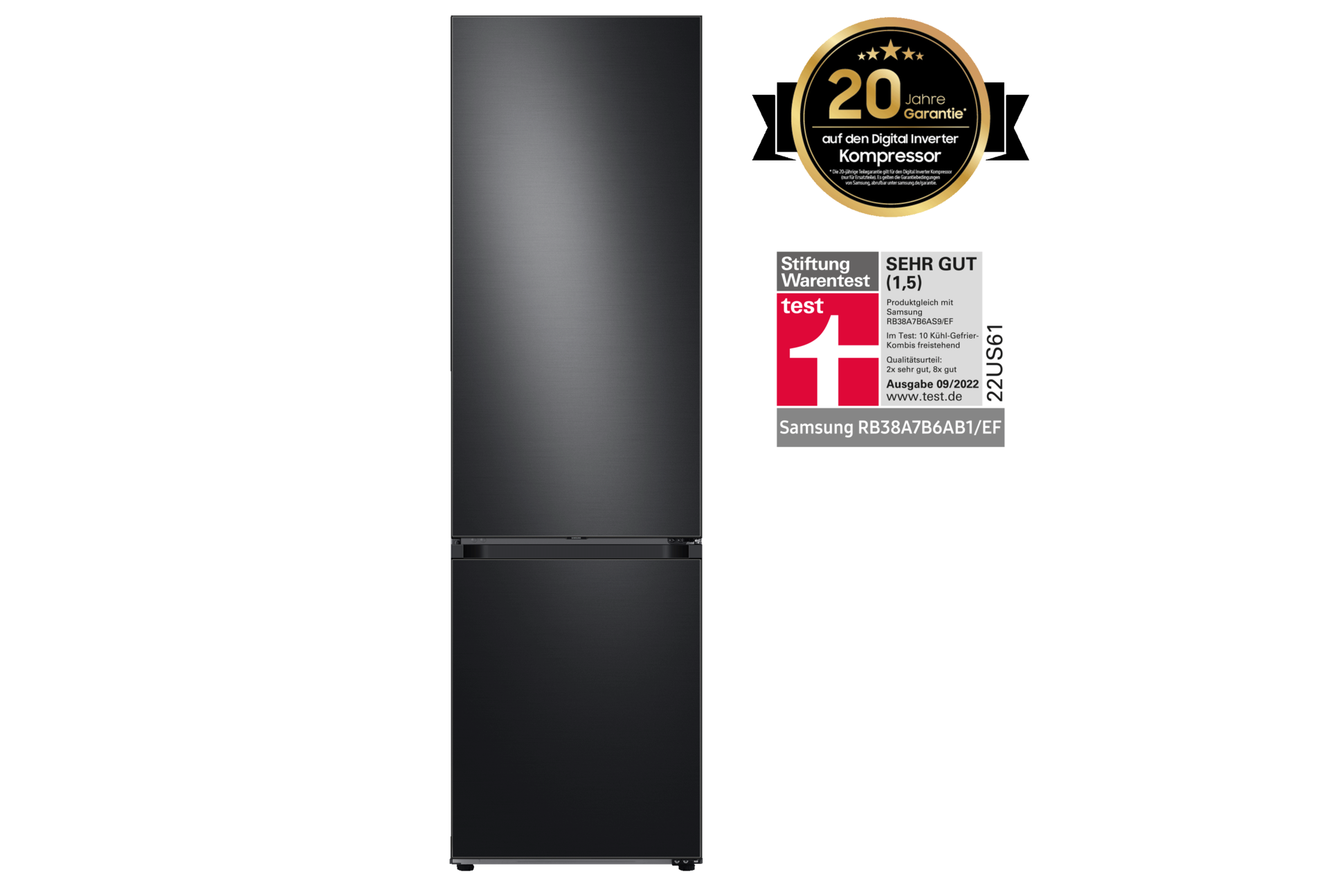 Samsung Bespoke, Kühl-/Gefrierkombination, 203 cm, A*, 387 L Black