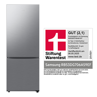 Breite Kühl-Gefrierkombination, 203/76 cm, SpaceMax™ 538 ℓ, No Frost+ und Metal Cooling, EEK: A Silber