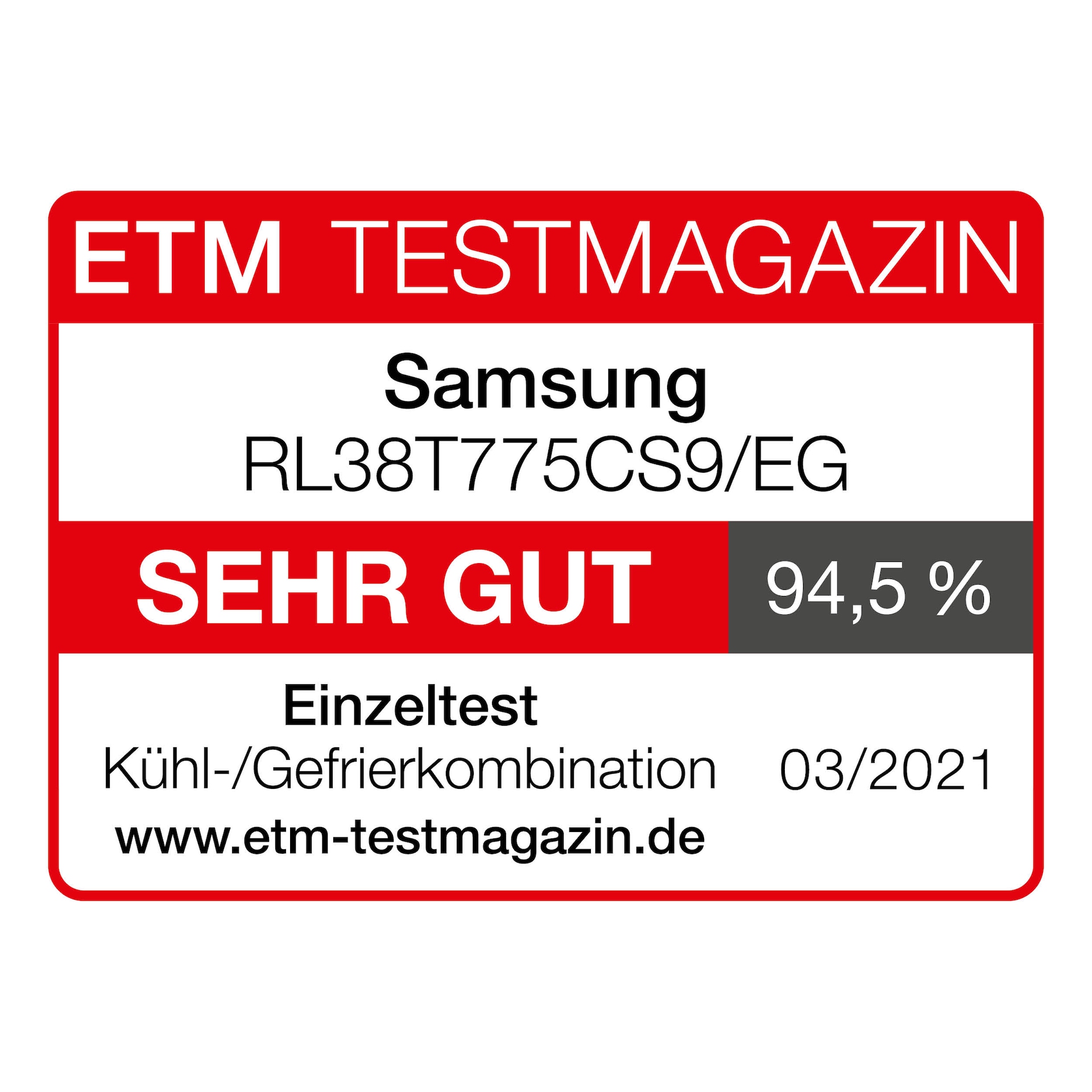 Samsung | Look, Kühl-/Gefrierkombination, | 390 203 ℓ | Premium cm, RL38T775CS9/EG Business Edelstahl RB7300, Deutschland