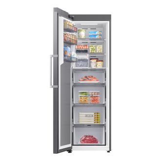 RZ75 Eintür-Gefriergerät, 186 cm, SpaceMax™ mit AI Energy Mode und Full Flex Funktion, EEK: D Front-Open-With-Food1 Silver 