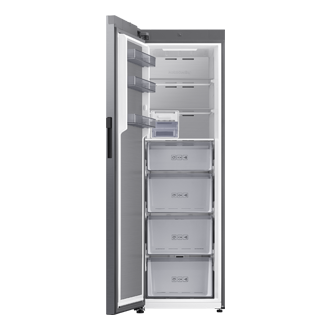 RZ80 Eintür-Gefriergerät, 186 cm, SpaceMax™ mit AI Energy Mode und automatischer Türöffnung, EEK: D Front-Open Silver 