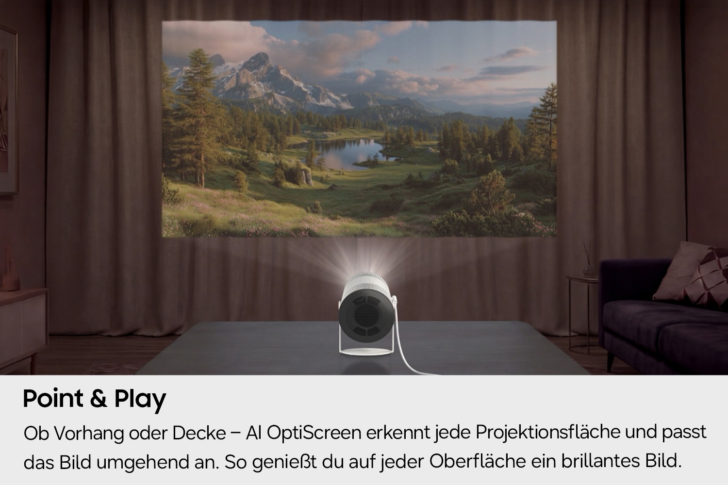The Freestyle+ Full HD Mobiler Projektor (2026) Ceramic White