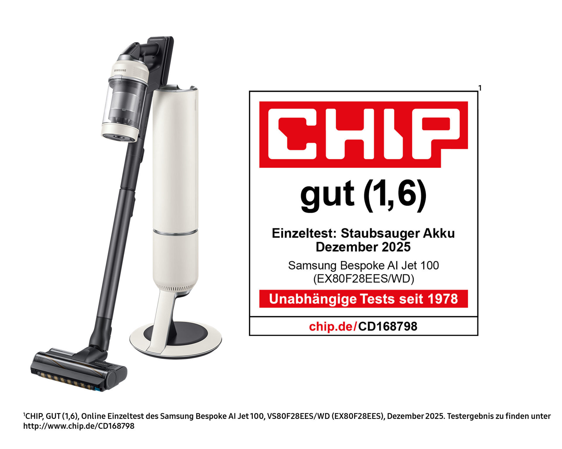 Bespoke AI Jet 100 mit All-in-One Clean Station, 770 W Motorleistung, Santorini Beige (EX80F28EES) Beige