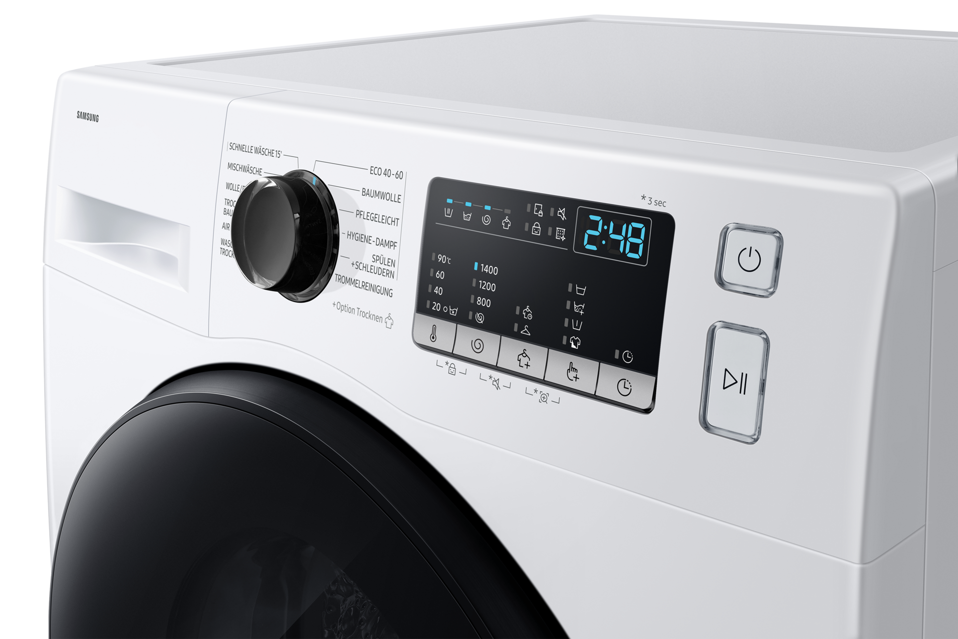 Laundry (Combo) Hygiene steam 8kg + 6kg Panel-Control1 White 