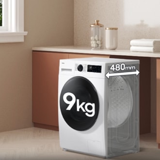 9+5 kg SLIM Waschtrockner WD6100D mit AI Wash und AI Ecobubble™ EEK: E/A (-10%) Schwarz
