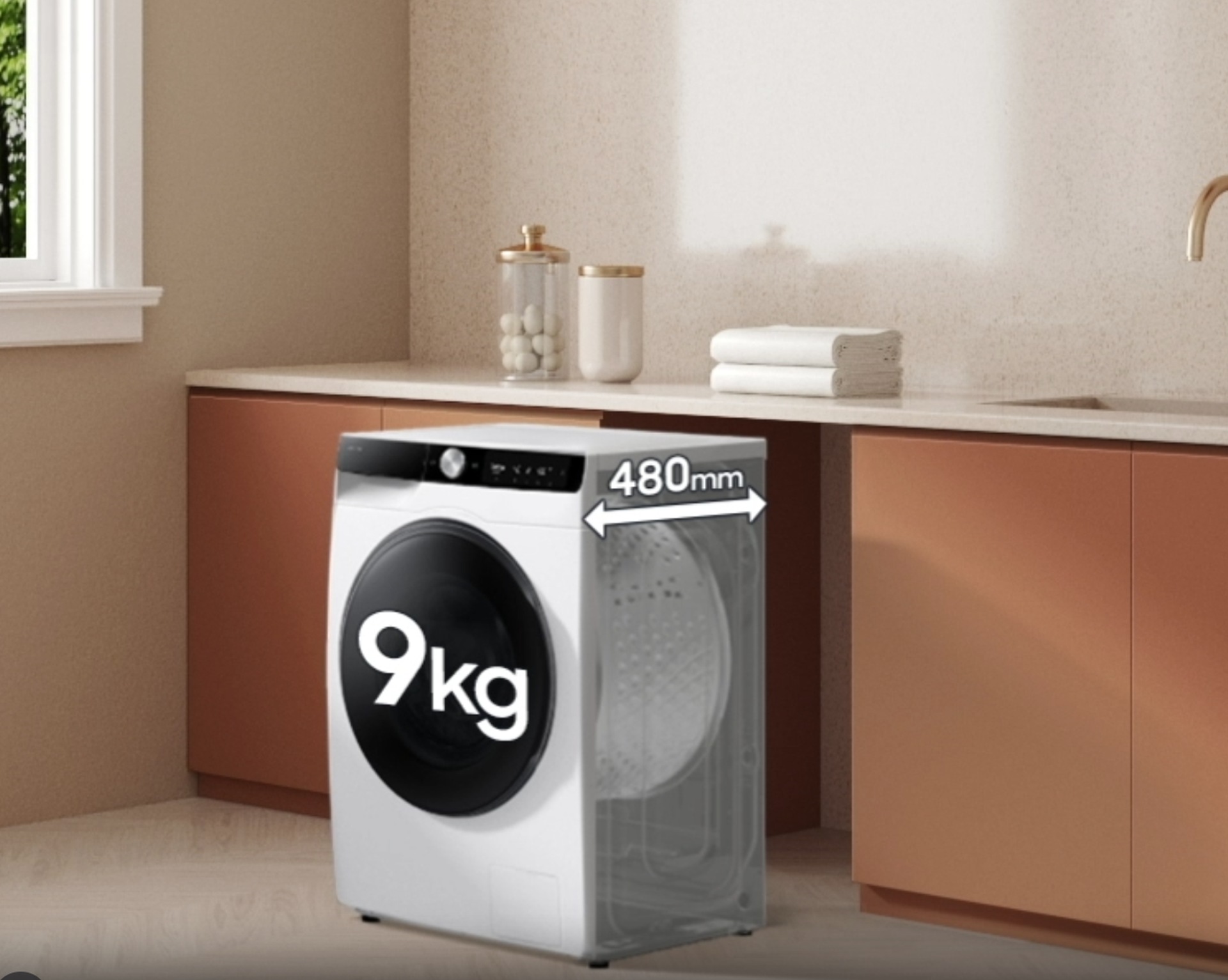 9+5 kg SLIM Waschtrockner WD6100D mit AI Wash, EEK: E/A (-10%) Weiß