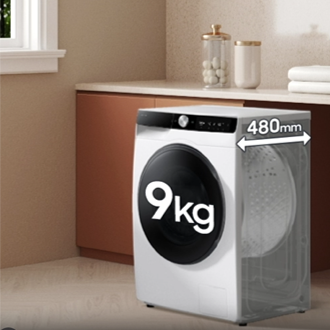 9+5 kg SLIM Waschtrockner WD6100D mit AI Wash, EEK: E/A (-10%) Weiß