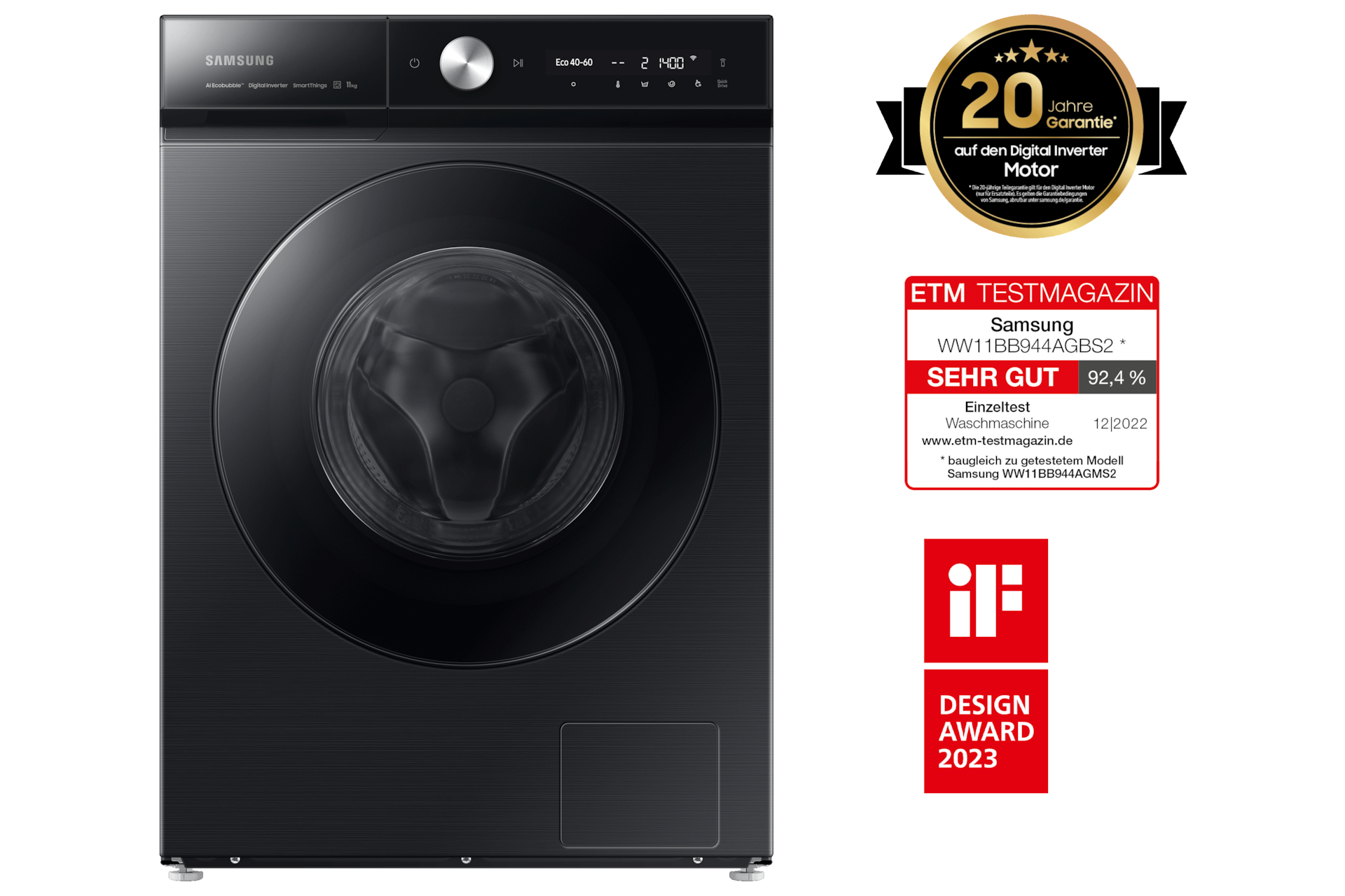 Samsung und | Wash A WW9400B, Deutschland Waschmaschine, AI mit EEK: kg, QuickDrive 11 Bespoke AI™