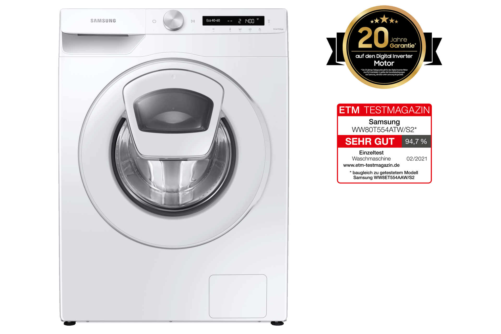 Waschmaschine AddWash™ 8 kg kaufen (WW80T554ATW/S2) | Samsung DE