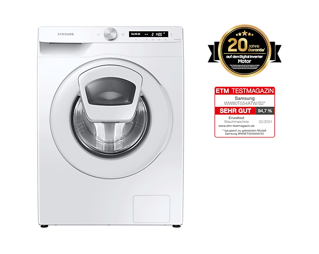 Waschmaschine AddWash™ 8 kg kaufen (WW80T554ATW/S2) | Samsung DE