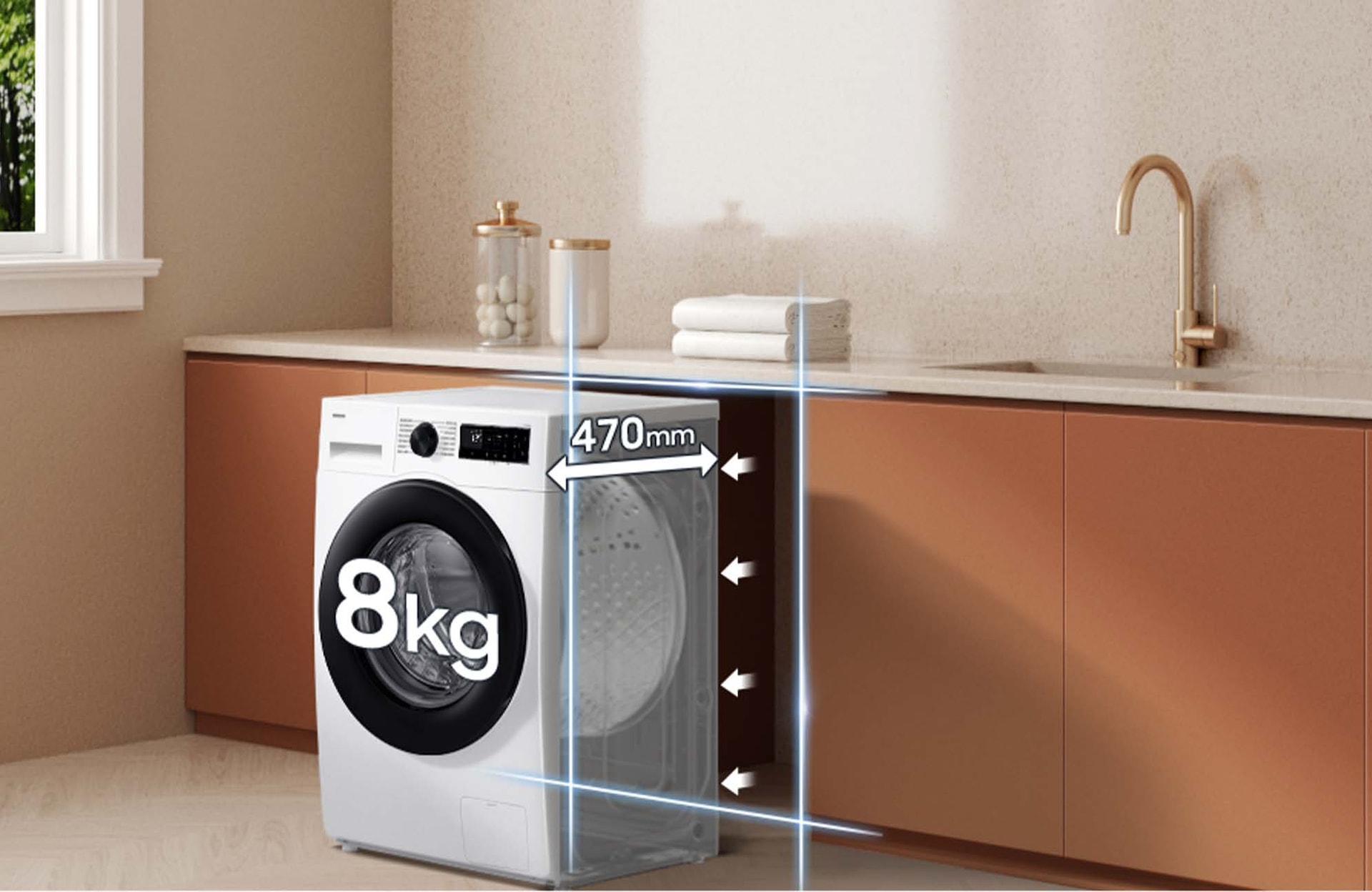 WW81FG5L32ABEG, WW5100F SLIM, Waschmaschine, SuperSpeed 39', AI Ecobubble™, 8 kg, EEK: A Schwarz