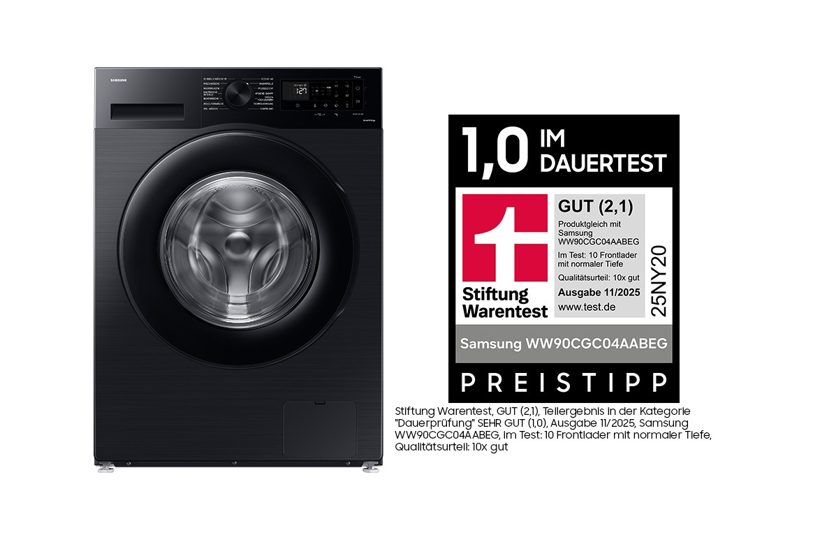 9 kg Waschmaschine WW5000C mit EcoBubble™, EEK: A (-10%) Schwarz
