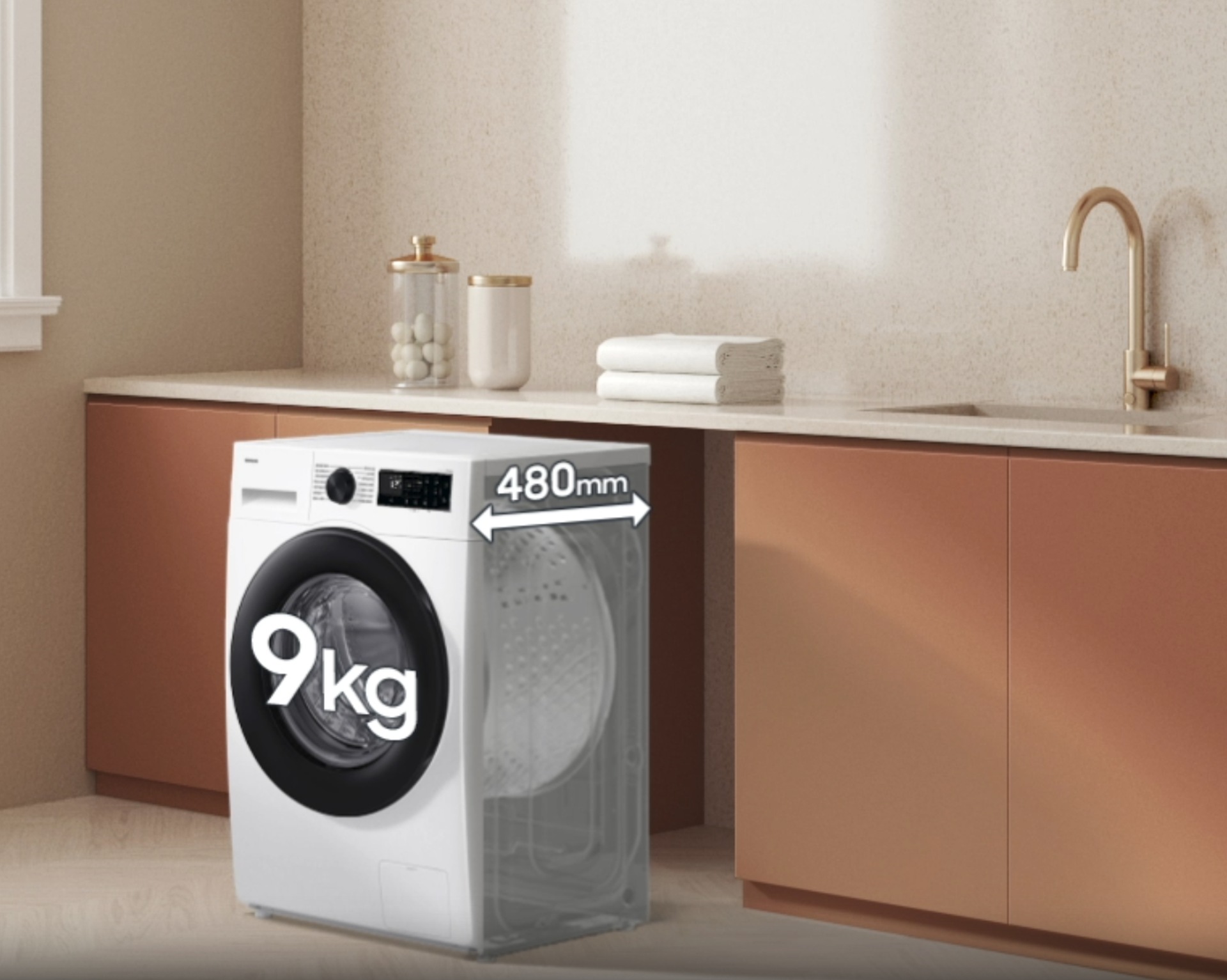 9 kg SLIM Waschmaschine WW5100D mit SuperSpeed 39´, AI Ecobubble™, EEK: A (-10%) Weiß