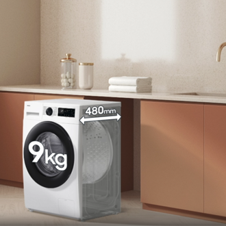 9 kg SLIM Waschmaschine WW5100D mit SuperSpeed 39´, AI Ecobubble™, EEK: A (-10%) Weiß