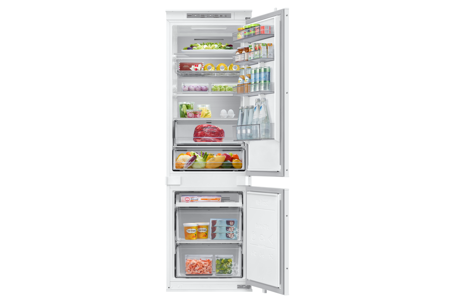 Indbygget køle-fryseskab Series 7 med Metal Cooling (Fridge) 177,5 cm Front-Open-With-Food White 