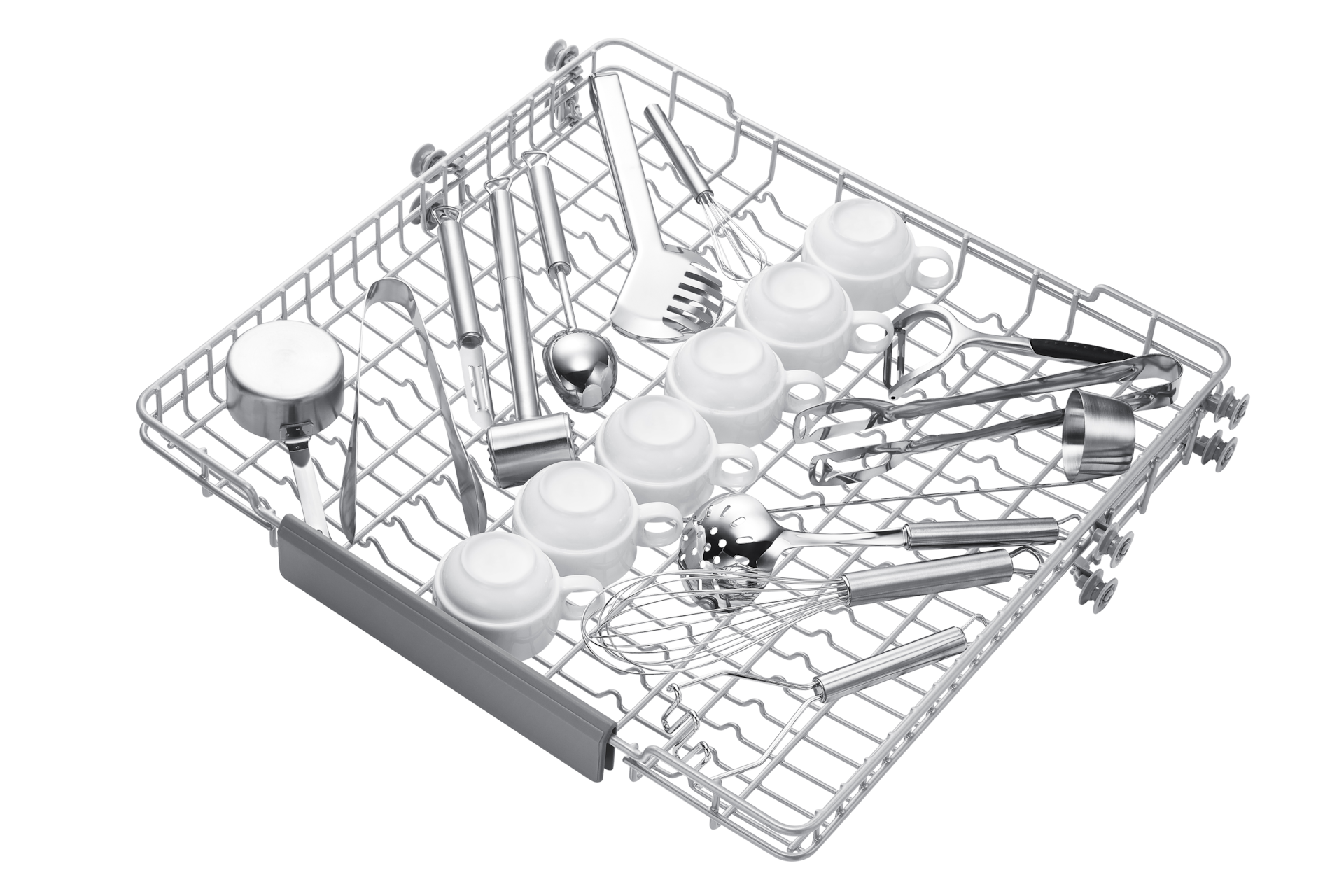 Fritstående opvaskemaskine med Auto Open Door 14 kuverter Rack-Detail9 Silver 