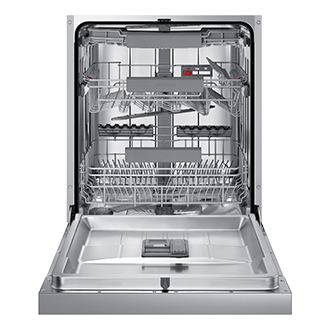 Fritstående opvaskemaskine med Auto Open Door 14 kuverter Front-Open2 Silver 