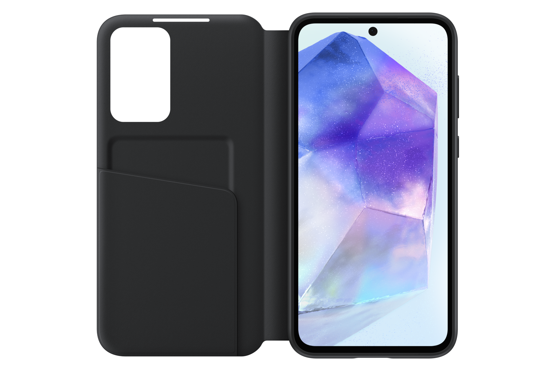 Galaxy A55 5G Smart View Wallet Case Front2 Black 