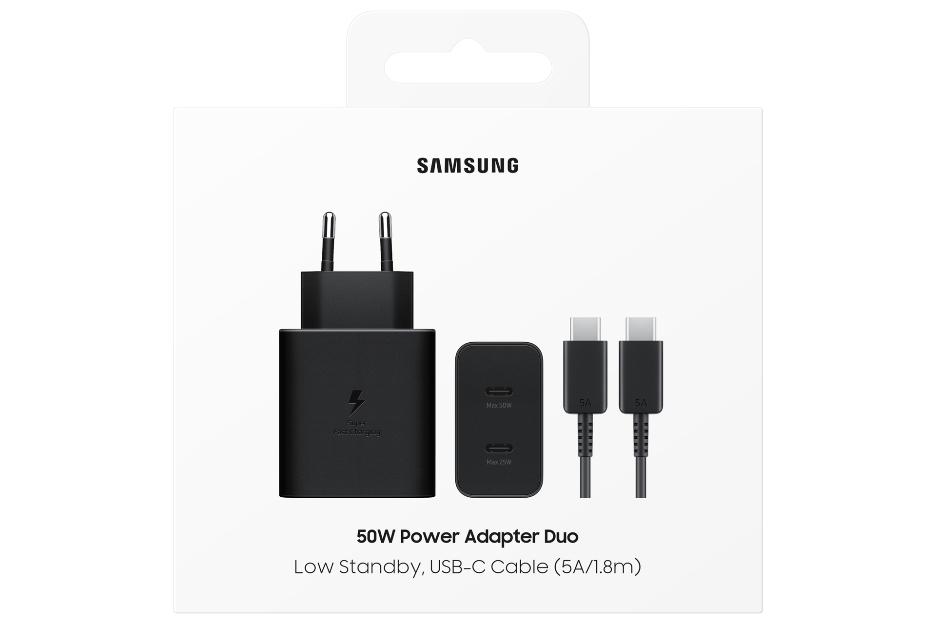 50W Power Adapter Duo Package Black 