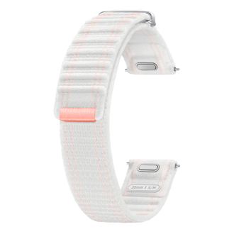 Galaxy Watch7 Fabric Band (S/M) Back-Perspective Pink White 