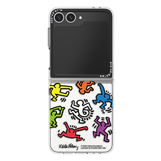 Keith Haring Slickback Slim Impression Case for Galaxy Z Flip6 Front Black 