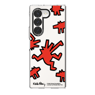 Keith Haring Slickback Slim Case for Galaxy Fold6 Back Red 