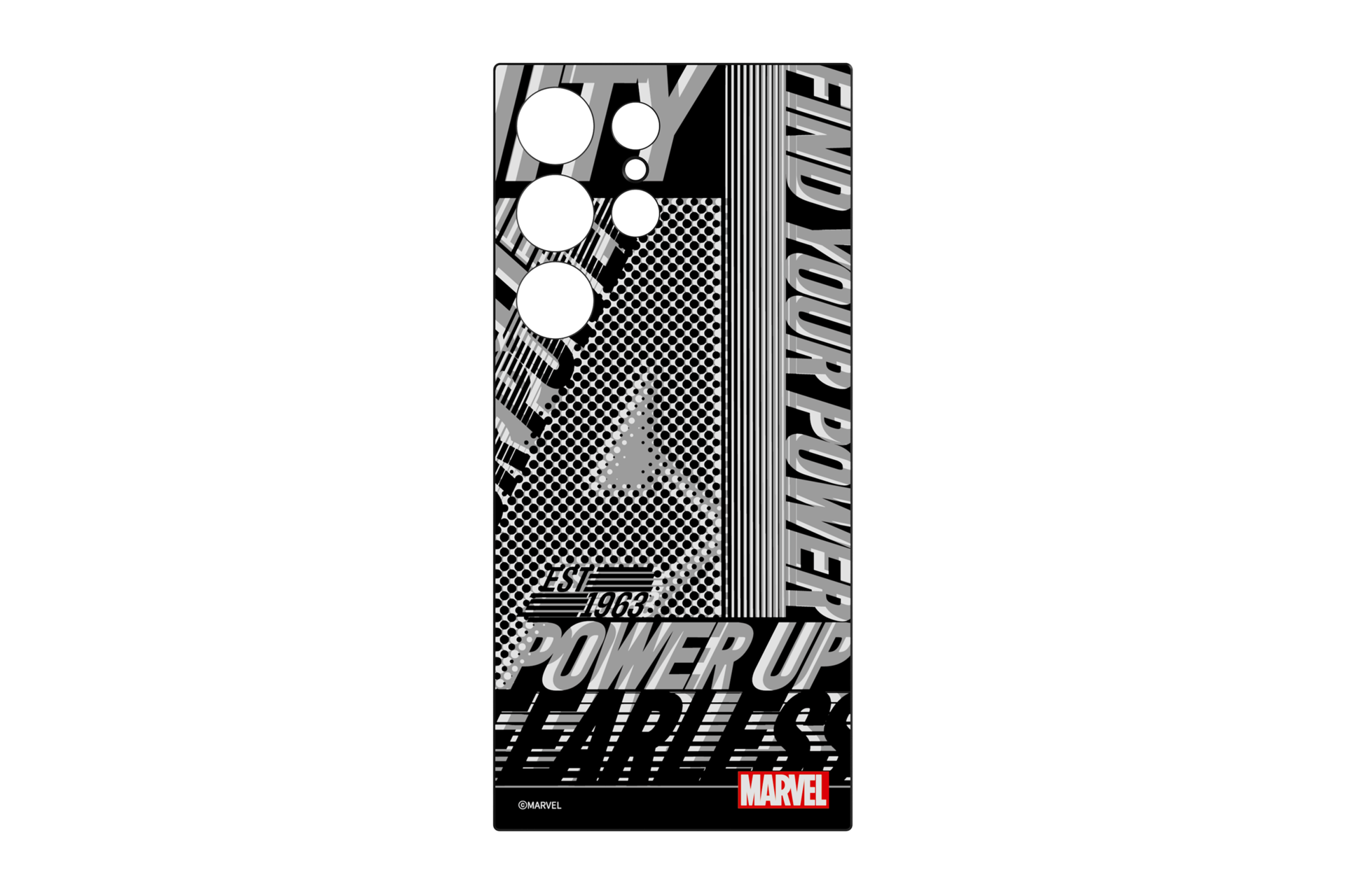 Haainc Marvel Avengers Flipsuit Card for Galaxy S24 Ultra Front Black 