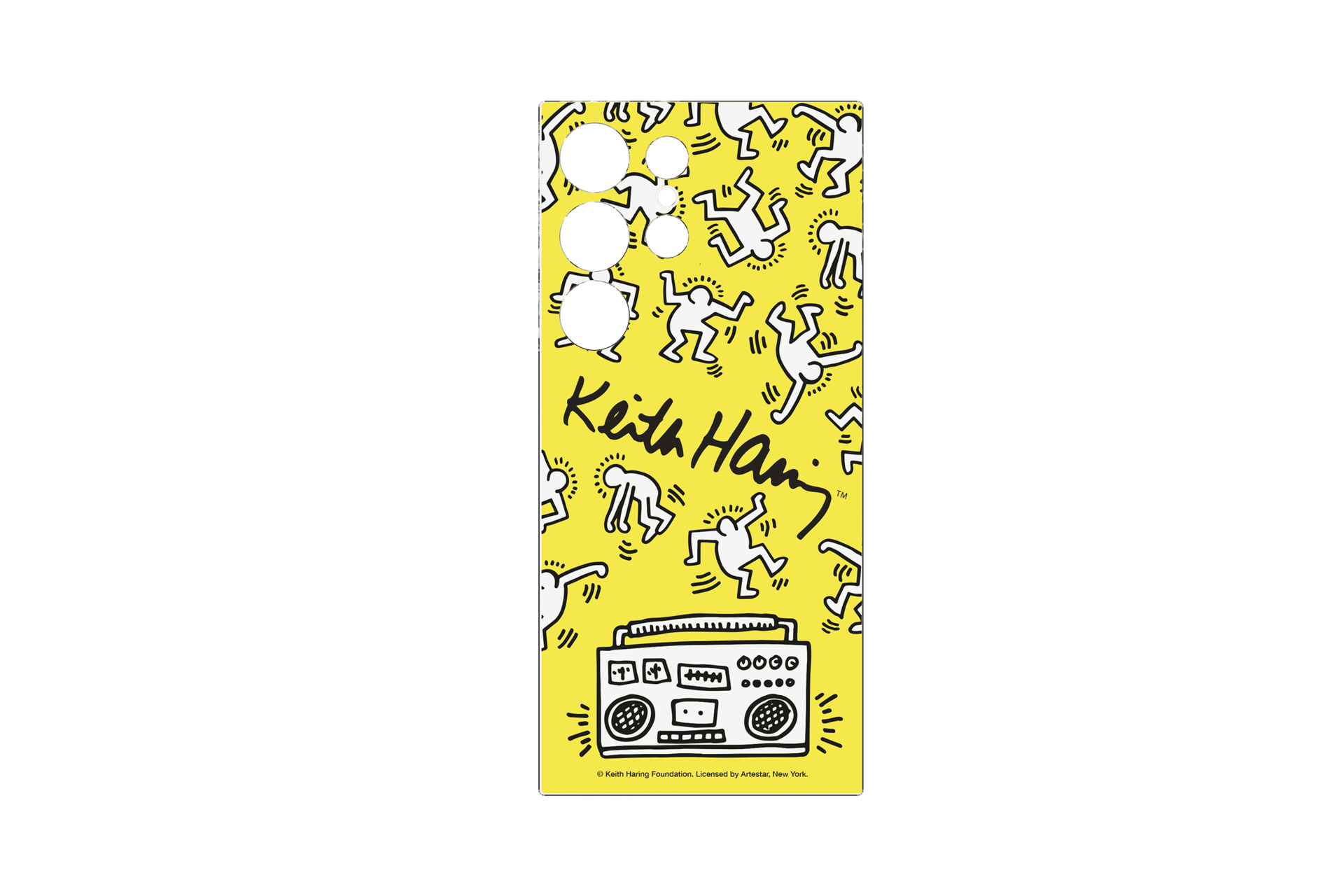 Keith Harring Flipsuit-kort til Galaxy S24 Ultra Front Yellow 