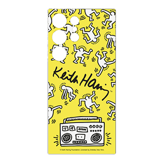 Keith Harring Flipsuit-kort til Galaxy S24 Ultra Front Yellow 