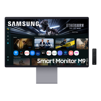 32" Smart Monitor M9 M90SF 4K OLED Samsung Vision AI Front-3 Silver 