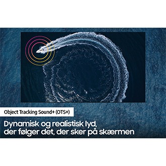 Takket være Object Tracking Sound+ følger lyden den sejlende båd på QLED-TV'et QN95A