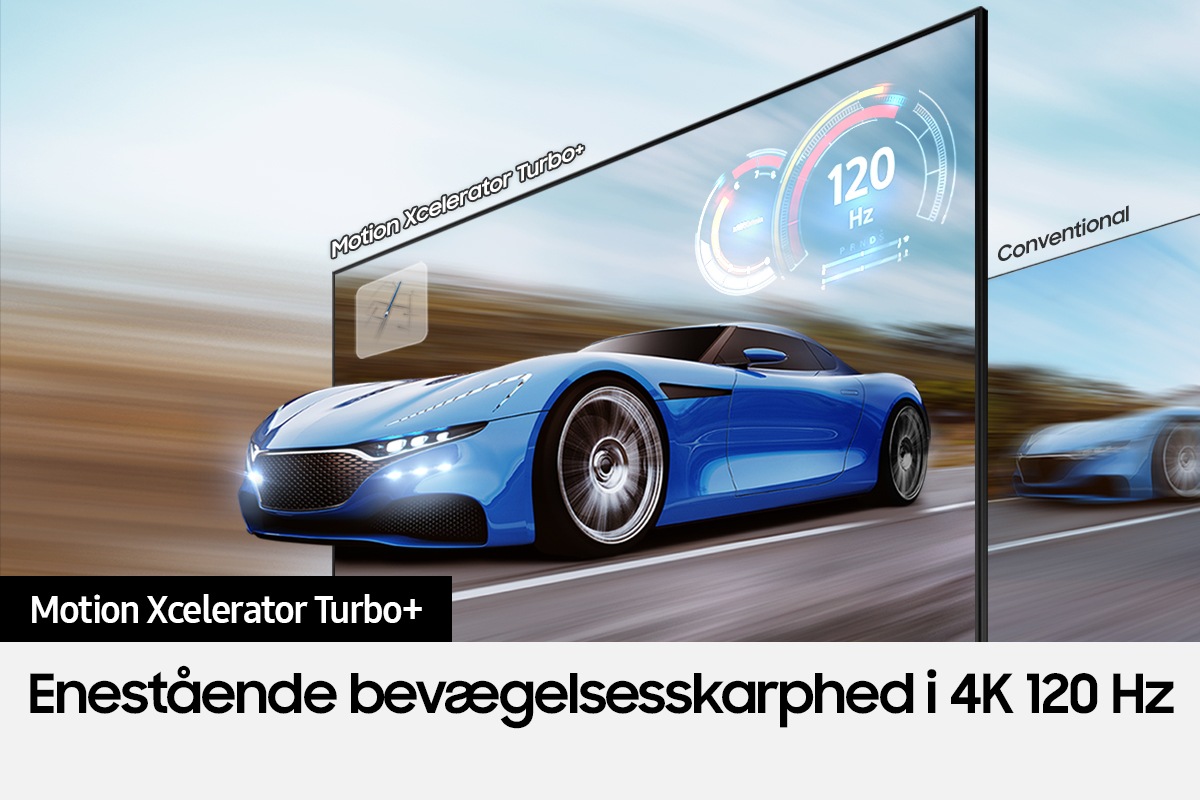 QLED-TV'et Q70A med Motion Xcelerator Turbo+ viser klare og tydelige billeder, når du gamer.