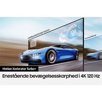 QLED-TV'et Q70A med Motion Xcelerator Turbo+ viser klare og tydelige billeder, når du gamer.