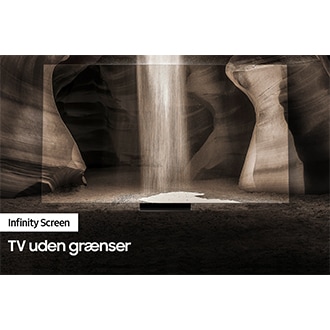 Infinity-skærmen i QLED-TV'et QN900A viser scenerne, som om der ikke er nogen ramme omkring