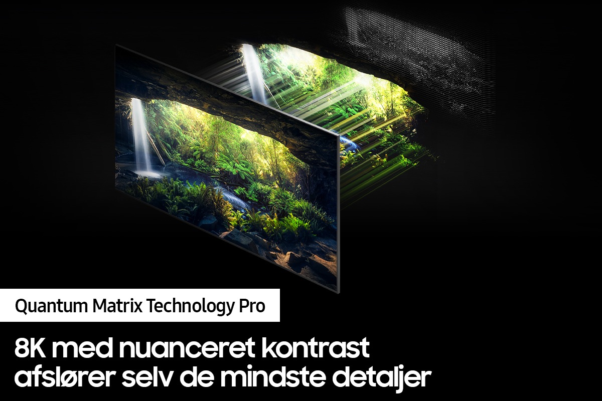 QLED-TV'et QN900A med Quantum Matrix Technology Pro afslører fine detaljer i både de mørkeste og lyseste scener