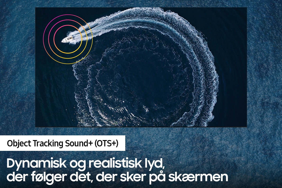 Takket være Object Tracking Sound+ følger lyden den sejlende båd på QLED-TV'et QN90A