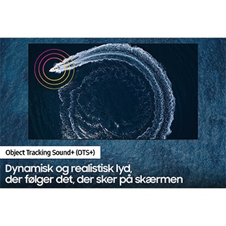 Takket være Object Tracking Sound+ følger lyden den sejlende båd på QLED-TV'et QN90A